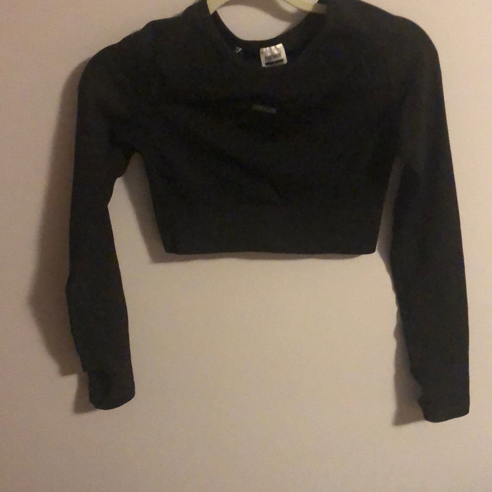 Gymshark flex crop top charcoal/black